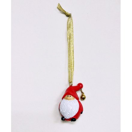 Mini Resin Santa With Bell