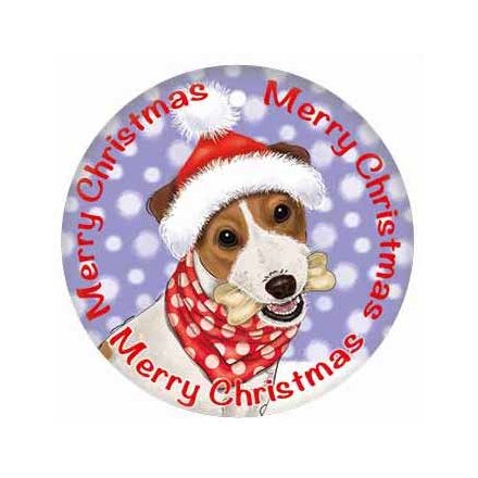 Jack Russell Christmas Metal Sign