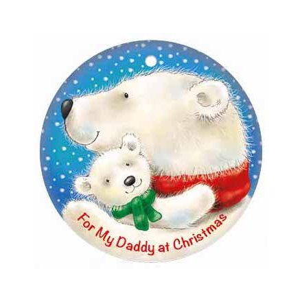 For my Daddy at Christmas Round Metal Sign