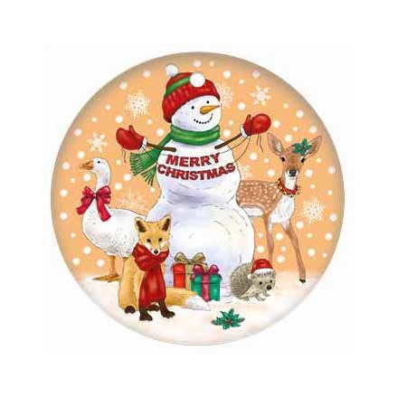 Merry Christmas Round Metal Sign