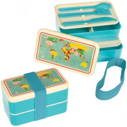A practical and super cool adult Bento Box from the popular World Map range. Perfect for your travels.