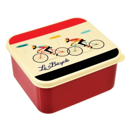 A stylish and practical plastic lunch box with a handy push on lid from the popular Le Bicycle range