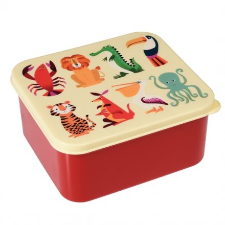 A stylish and practical plastic lunch box with a handy push on lid from the popular Colourful Creatures design.