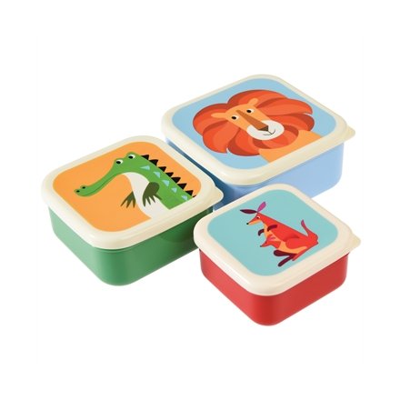 This set of 3 nesting snack boxes from the Colourful Creatures range are perfect for snacks and packed lunch treats! 