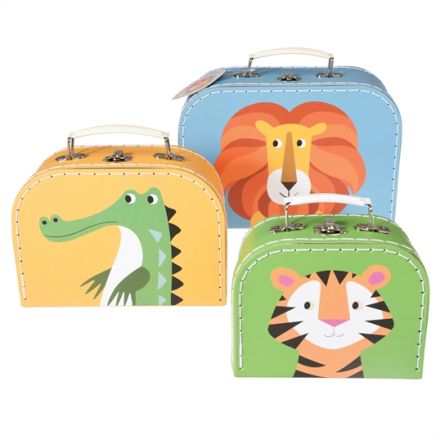 Stay organised with this set of 3 carry cases in the popular Colourful Creatures design.