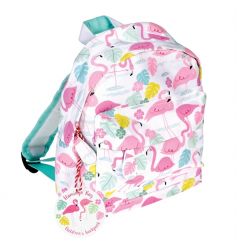 A fun and fabulous Mini Flamingo Bay children’s backpack, complete with a carrying handle