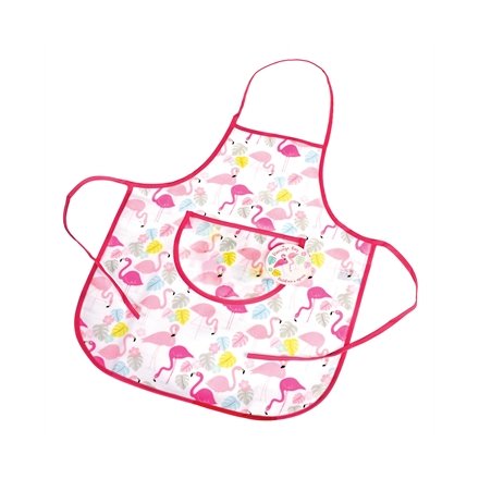 A flamingo design childrens apron. Simply wipe clean.