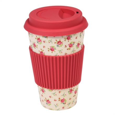 This biodegradable travel cup comes printed in our popular La Petite Rose design.