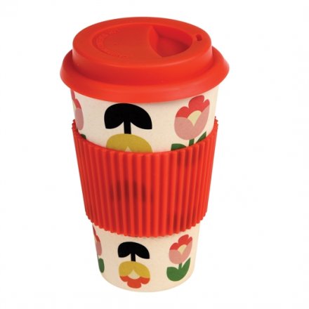 Made from bamboo fibre, this eco-friendly coffee cup in the popular and colourful Tulip Bloom design 