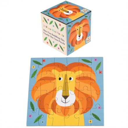 A mini 24 piece puzzle in a box featuring Charlie the Lion design. A lovely stocking filler and gift item. 