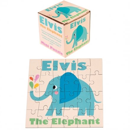A mini 24 piece puzzle in a box featuring Elvis the Elephant design. A lovely stocking filler and gift item. 