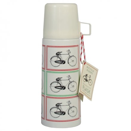 A vintage bicycle print flask making the perfect gift for those who are on the go!