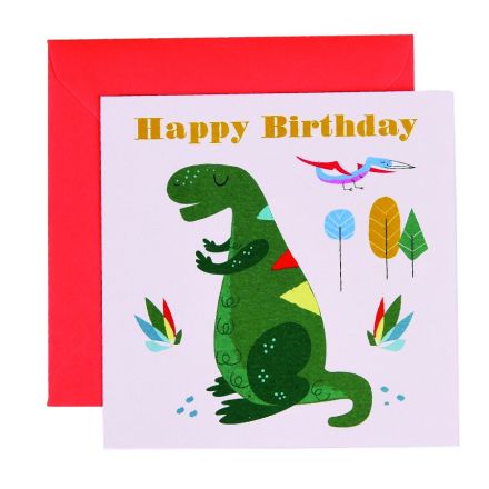 Green Dinosaur Greeting Card