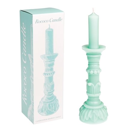 Mint Green Rococo Candle