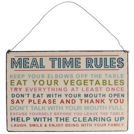 Meal Time Rules Plaque