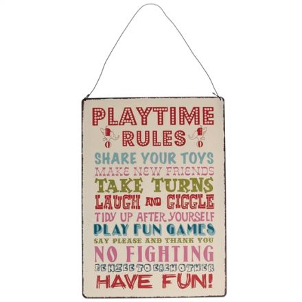 Playtime Rules Plaque