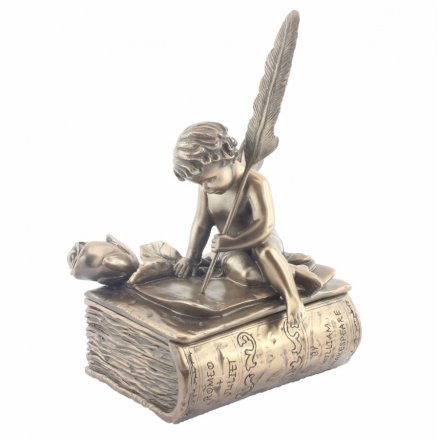 Cherub With Book & Feather