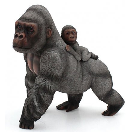 Gorilla & Baby Figurine