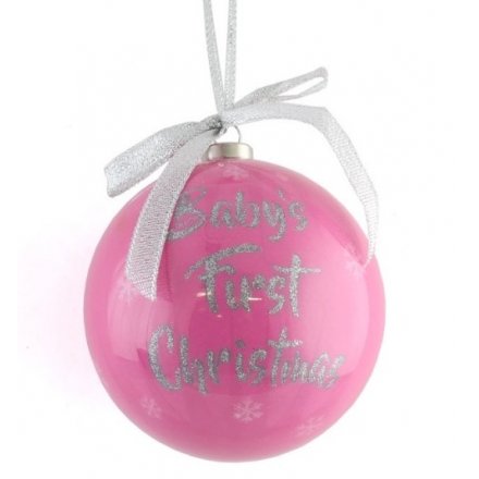 Pink Baby's First Bauble 