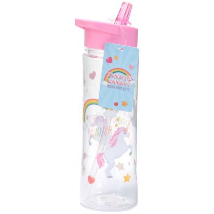  Always look trendy with this travel water bottle in a pink unicorn theme 