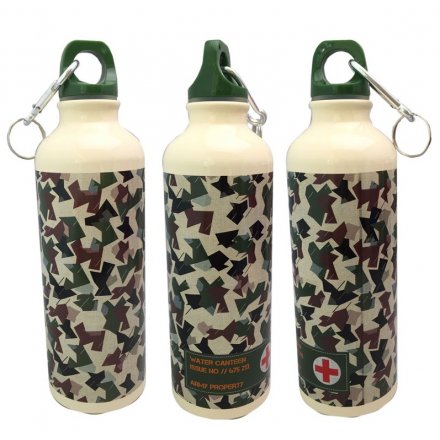 Aluminium Water Bottle With Clip - Camouflage