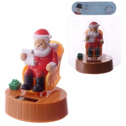 Santa Sitting In Rocking Chair Solar Pal