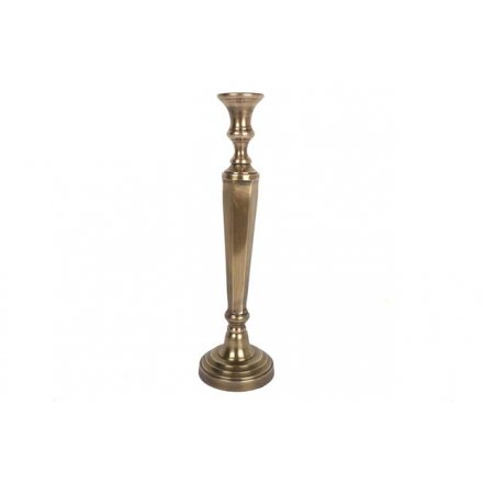 Antique Brass Candlestick, 37cm