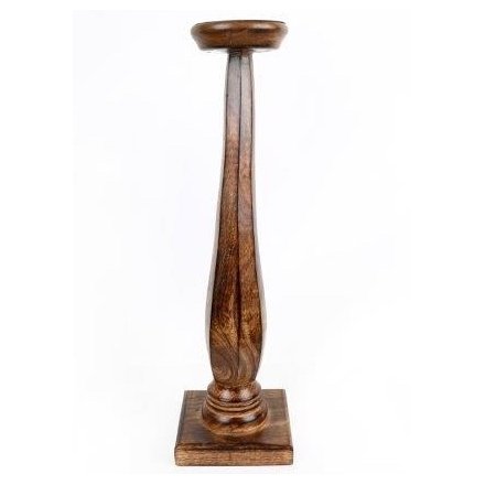 Carved Wooden Candlestick, 46cm