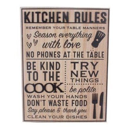 Kitchen Rules Plaque