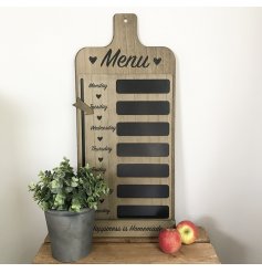A handy weekly menu blackboard