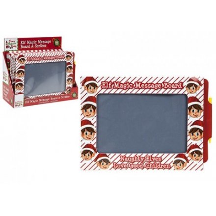 Leave fun and festive messages from your Christmas Elf with this magic message board with pen.