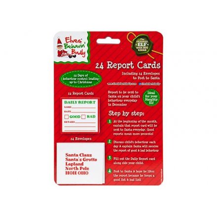 A pack of 24 mini report cards, perfect for making sure your little ones stay on their best behaviour during Christmas! 
