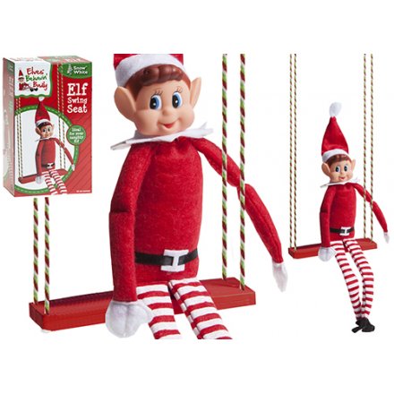 A fabulous Elf swing ready for naughty elf adventures! A great accessory for your home this season.