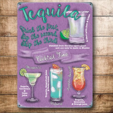 Tequila Cocktails Mini Metal Sign