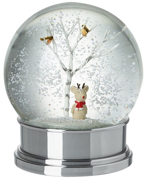 Silver Base Snow Globe, Mouse | | Christmas Decorations / Snow globes
