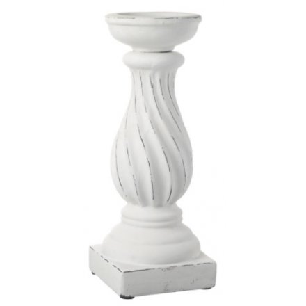 Large White Terracotta Candle Stick
