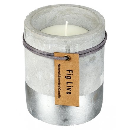Half Dipped Silver Candle 10cm