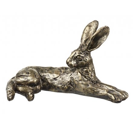 Lounging Bronze Hare 16cm