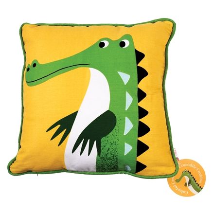 A colourful crocodile cushion with inner included. From the popular colourful creatures range.