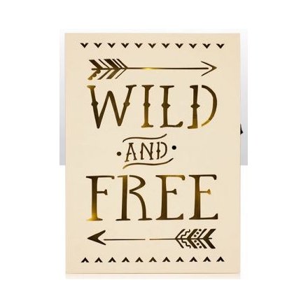 LED Wild and Free Light Up Wooden Sign Light Up