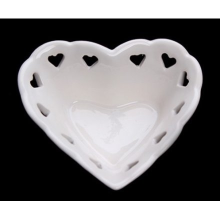 Ceramic Heart Trinket Pot