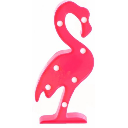  A stylish flamingo shaped frame with fitted LED bulbs, 