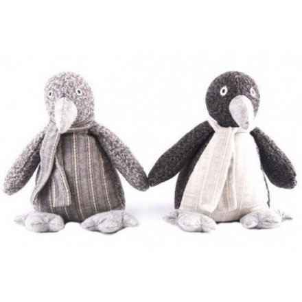 Greg Fabric Penguin Doorstop, 2 Assorted