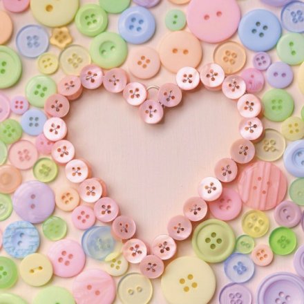Colourful Button Heart Greetings Card