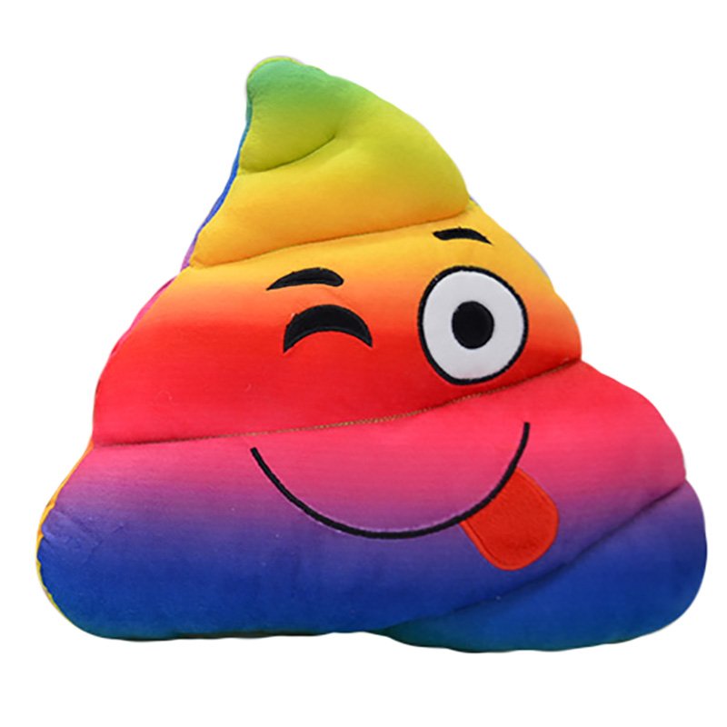 Rainbow Poop Emoji Cushion 35770 Interior Decor / Textiles
