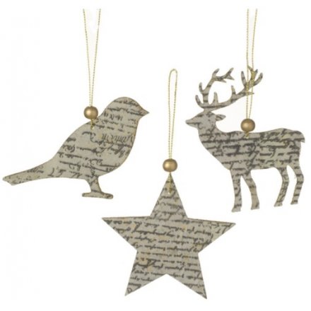 Assorted Hanging Bird/Star/Deer Decorations