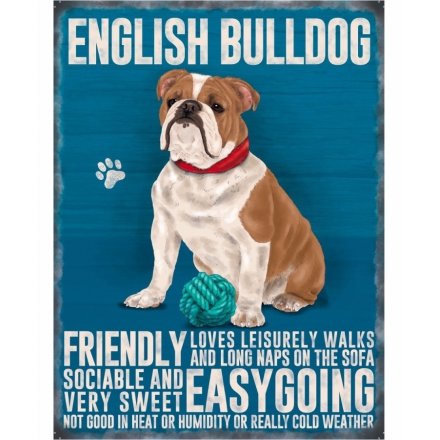 British Bulldog Mini Metal Sign