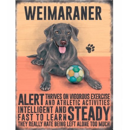 Weimaraner Dog Metal Sign 20cm