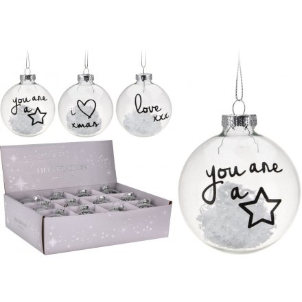 Clear Christmas Baubles 