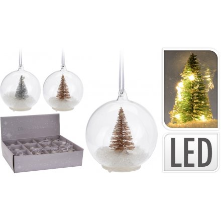 Copper/Silver LED Bauble, 2a